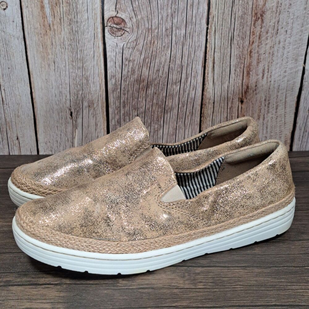 Clarks Marie Pearl Loafer Pewter Slip On Espadrille Loafer Suede Women's 7 W